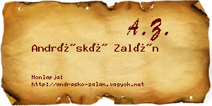 Andráskó Zalán névjegykártya